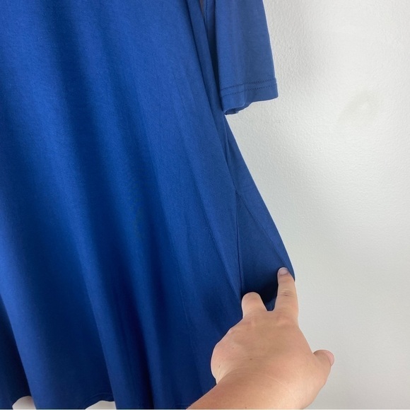 PIKO Woman’s Dress Medium Navy Quarter 3/4 Sleeve Pockets Crew Neck - Picture 4 of 6